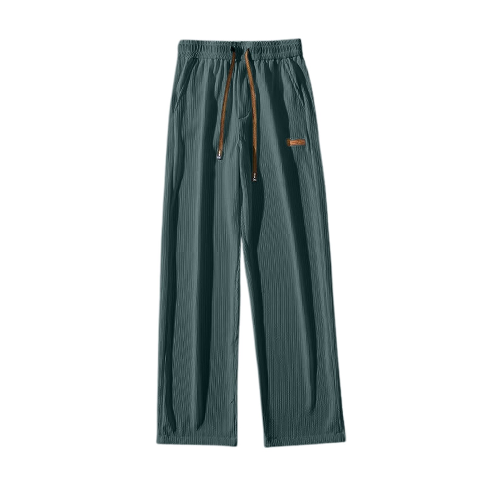 thumbnail image 1 of Pantalones casuales de corte holgado y pierna recta para hombre - Ropa de verano de color liso - Fáciles de cuidar, lavables a máquina - Versátiles para combinar con camisetas, 1 of 4